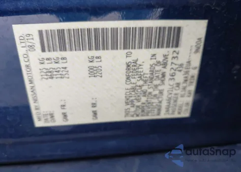 2020 Nissan Maxima Sv Xtronic Cvt из США, поврежденный, VIN 1N4AA6CV1LC362732